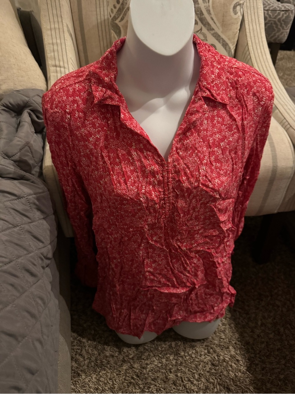 Baby and me maternity Red Floral Blouse